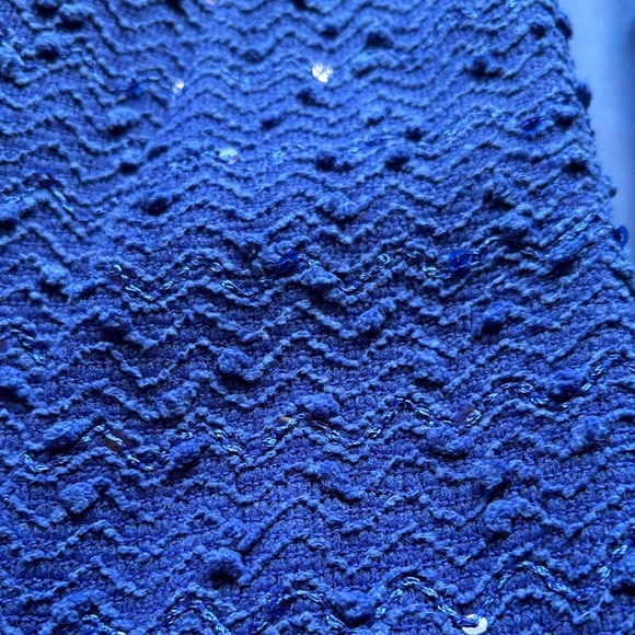 Alfred Dunner Royal Blue Textured Sequin Open-Front Blazer - Picture 2 of 10